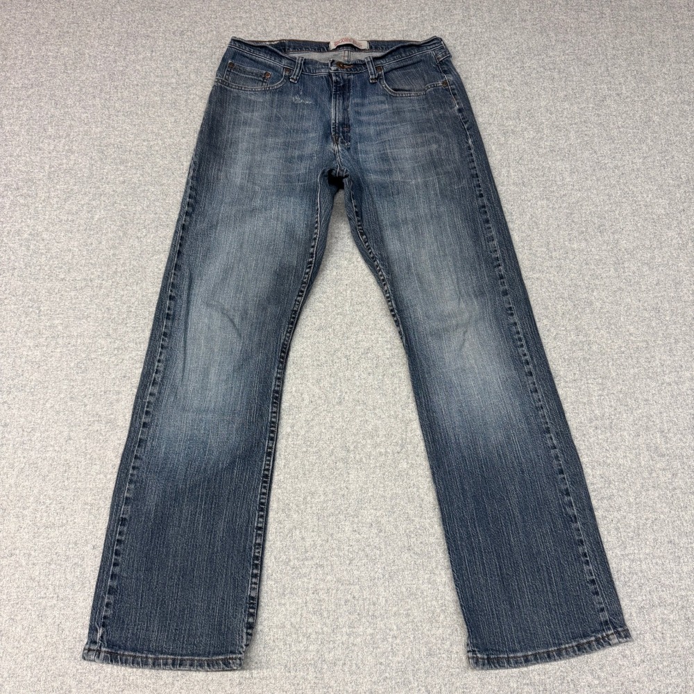Wrangler Jeans Co Relaxed Boot 32x32 Blue Denim Stretch Cotton Blend Mens Pants